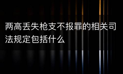 两高丢失枪支不报罪的相关司法规定包括什么