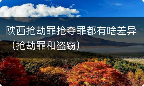 陕西抢劫罪抢夺罪都有啥差异（抢劫罪和盗窃）