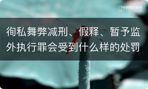 徇私舞弊减刑、假释、暂予监外执行罪会受到什么样的处罚