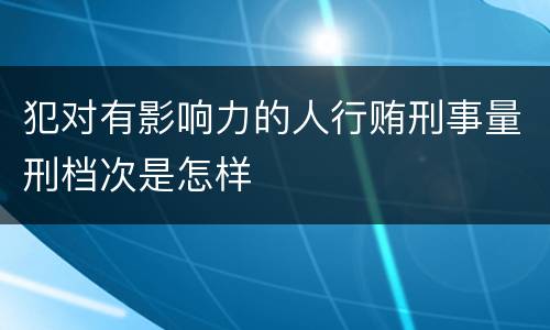 犯对有影响力的人行贿刑事量刑档次是怎样