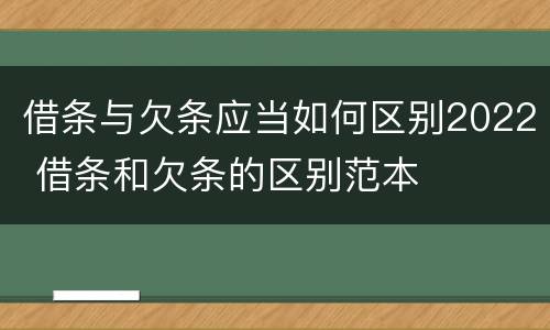 借条与欠条应当如何区别2022 借条和欠条的区别范本
