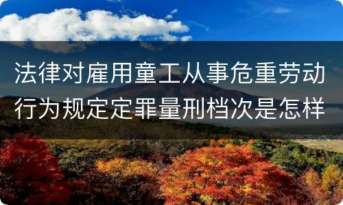 法律对雇用童工从事危重劳动行为规定定罪量刑档次是怎样
