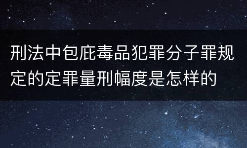 刑法中包庇毒品犯罪分子罪规定的定罪量刑幅度是怎样的
