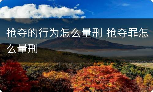 抢夺的行为怎么量刑 抢夺罪怎么量刑