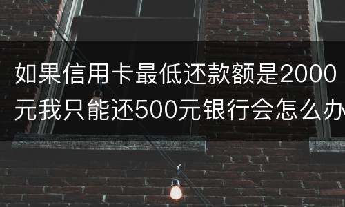 如果信用卡最低还款额是2000元我只能还500元银行会怎么办