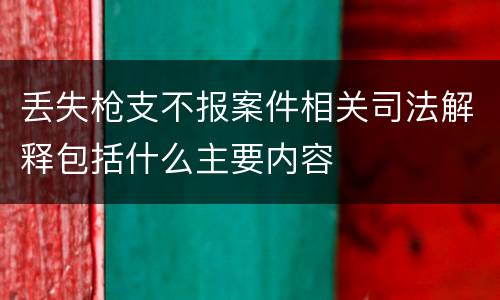 丢失枪支不报案件相关司法解释包括什么主要内容