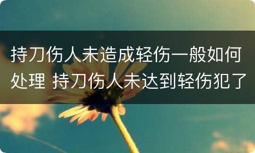 持刀伤人未造成轻伤一般如何处理 持刀伤人未达到轻伤犯了什么罪
