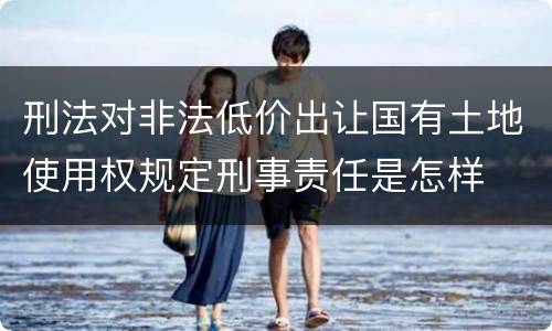 刑法对非法低价出让国有土地使用权规定刑事责任是怎样