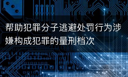帮助犯罪分子逃避处罚行为涉嫌构成犯罪的量刑档次