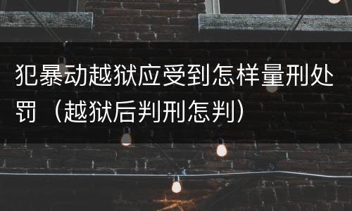 犯暴动越狱应受到怎样量刑处罚（越狱后判刑怎判）
