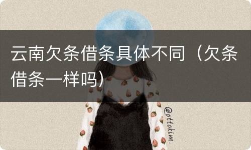 云南欠条借条具体不同（欠条借条一样吗）