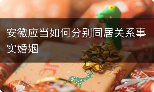 安徽应当如何分别同居关系事实婚姻