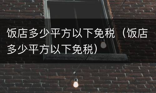 饭店多少平方以下免税（饭店多少平方以下免税）