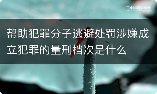 帮助犯罪分子逃避处罚涉嫌成立犯罪的量刑档次是什么