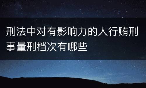 刑法中对有影响力的人行贿刑事量刑档次有哪些