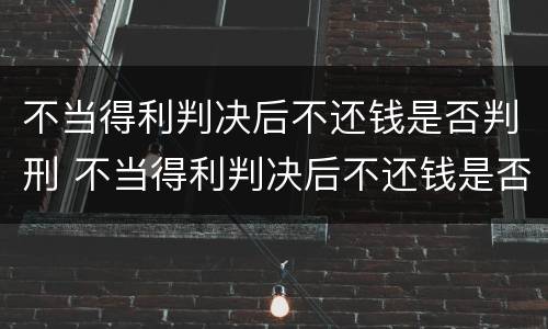 不当得利判决后不还钱是否判刑 不当得利判决后不还钱是否判刑了