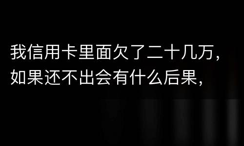 我信用卡里面欠了二十几万，如果还不出会有什么后果，