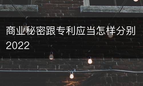 商业秘密跟专利应当怎样分别2022