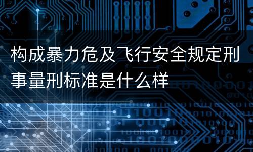 构成暴力危及飞行安全规定刑事量刑标准是什么样