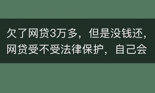 欠了网贷3万多，但是没钱还，网贷受不受法律保护，自己会承担什么责任