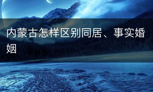 内蒙古怎样区别同居、事实婚姻