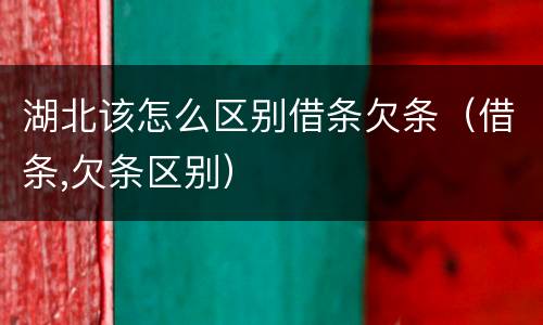 湖北该怎么区别借条欠条（借条,欠条区别）