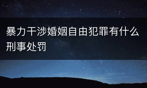 暴力干涉婚姻自由犯罪有什么刑事处罚