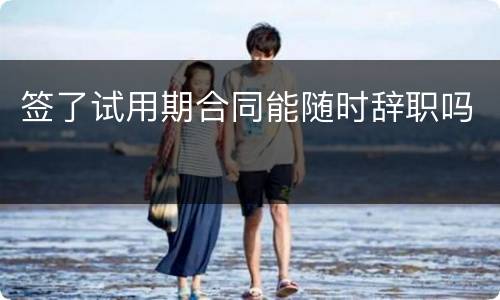 签了试用期合同能随时辞职吗