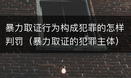 暴力取证行为构成犯罪的怎样判罚（暴力取证的犯罪主体）