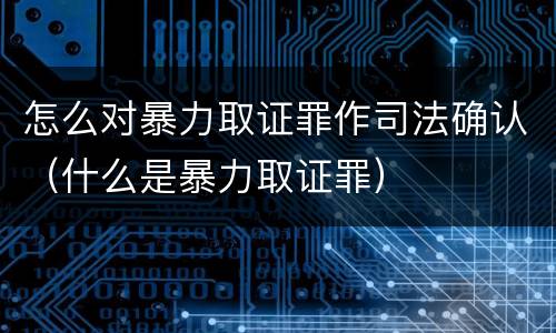 怎么对暴力取证罪作司法确认（什么是暴力取证罪）