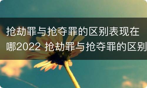 抢劫罪与抢夺罪的区别表现在哪2022 抢劫罪与抢夺罪的区别表现在哪2022年