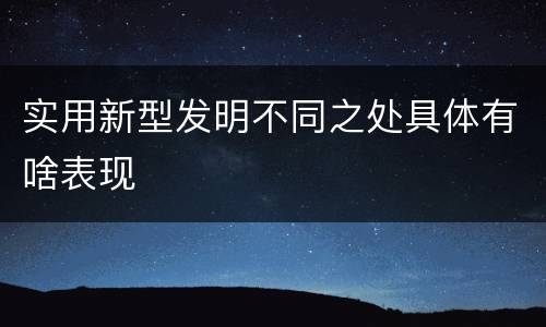 实用新型发明不同之处具体有啥表现
