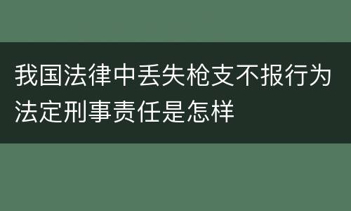 我国法律中丢失枪支不报行为法定刑事责任是怎样