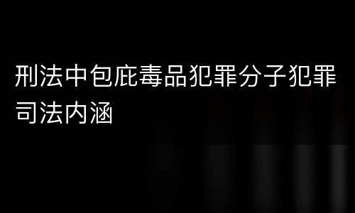 刑法中包庇毒品犯罪分子犯罪司法内涵