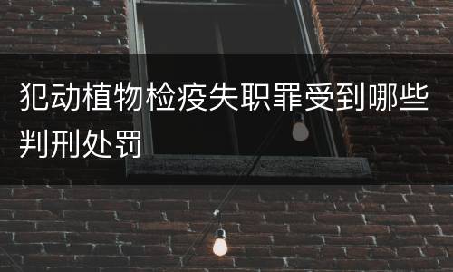犯动植物检疫失职罪受到哪些判刑处罚