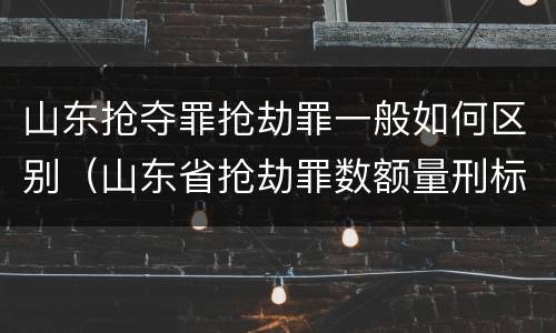 山东抢夺罪抢劫罪一般如何区别（山东省抢劫罪数额量刑标准）