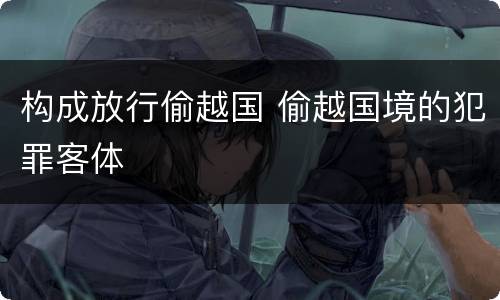 构成放行偷越国 偷越国境的犯罪客体