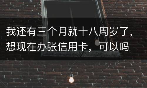 我还有三个月就十八周岁了，想现在办张信用卡，可以吗