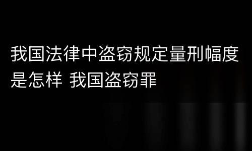 我国法律中盗窃规定量刑幅度是怎样 我国盗窃罪