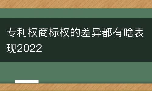 专利权商标权的差异都有啥表现2022