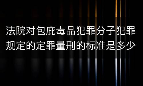 法院对包庇毒品犯罪分子犯罪规定的定罪量刑的标准是多少