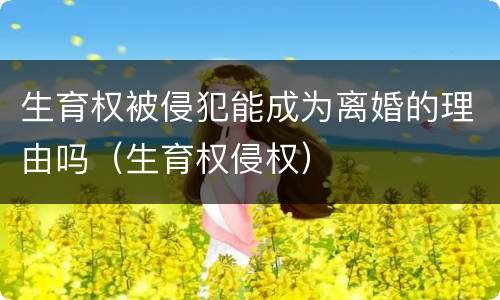 生育权被侵犯能成为离婚的理由吗（生育权侵权）