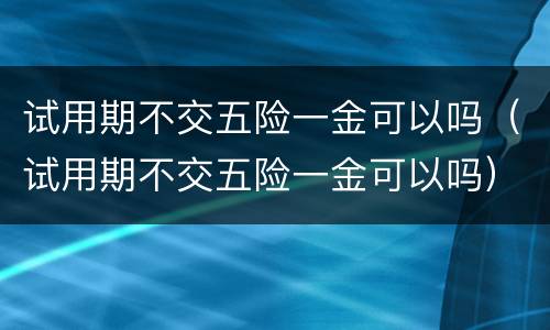 试用期不交五险一金可以吗（试用期不交五险一金可以吗）