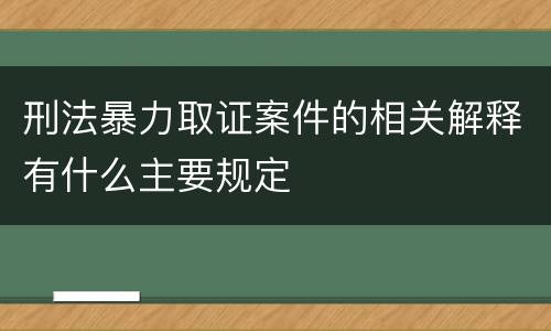 刑法暴力取证案件的相关解释有什么主要规定