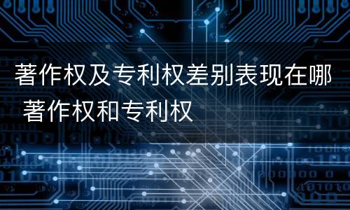 著作权及专利权差别表现在哪 著作权和专利权
