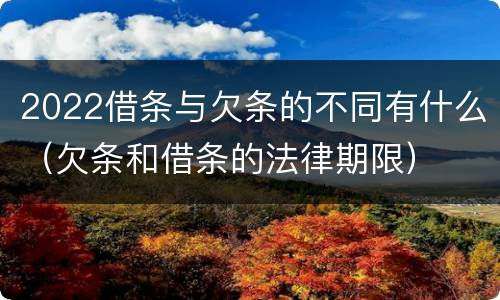 2022借条与欠条的不同有什么（欠条和借条的法律期限）
