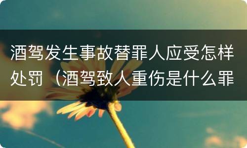酒驾发生事故替罪人应受怎样处罚（酒驾致人重伤是什么罪）