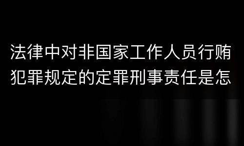 法律中对非国家工作人员行贿犯罪规定的定罪刑事责任是怎样的
