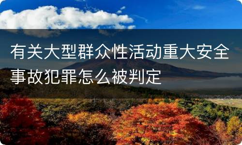 有关大型群众性活动重大安全事故犯罪怎么被判定
