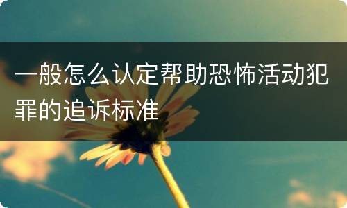 一般怎么认定帮助恐怖活动犯罪的追诉标准